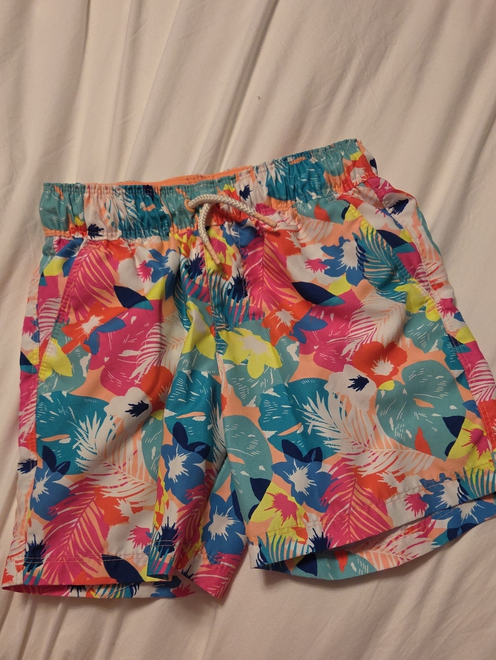 Cat & Jack Tropical Floral Swim Trunks - Pink, Blue, Yellow